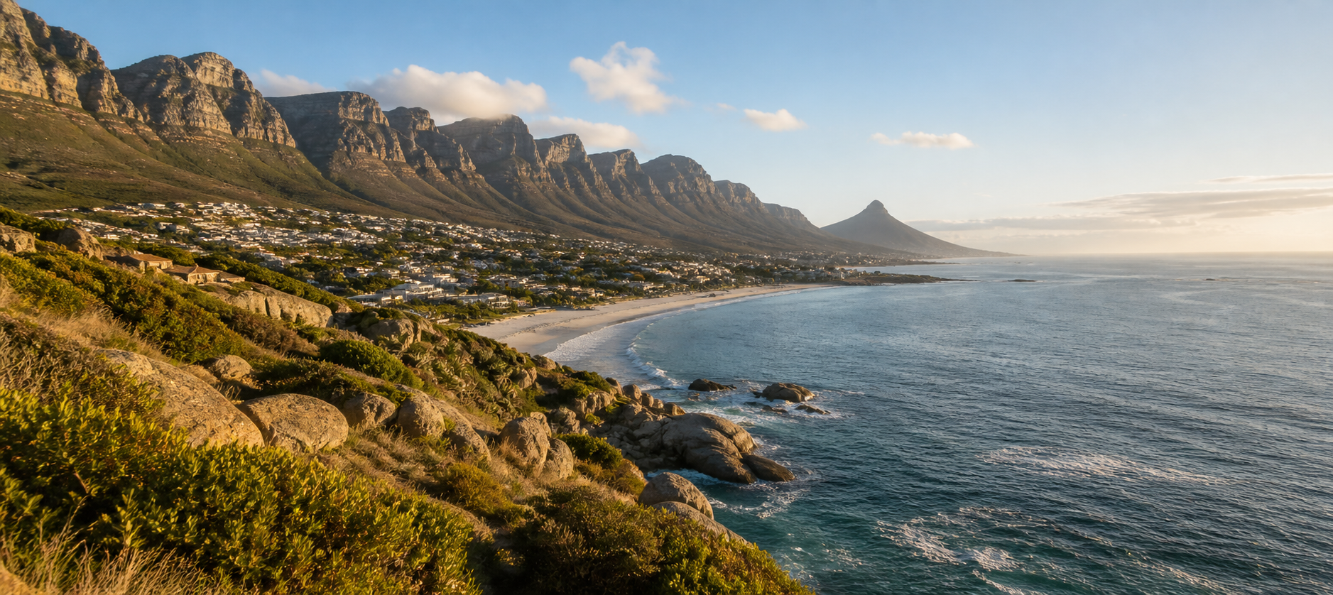 Cape Town’s coast beneath Table Mountain